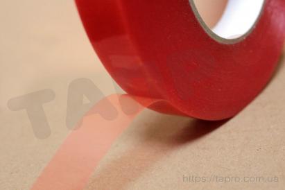 Двосторонній скотч сильної фіксації Двосторонній скотч корейський червоний для тачскринів 19мм