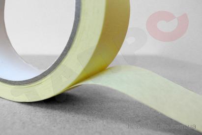 Скотч малярний жовтий паперова клейка стрічка 19мм